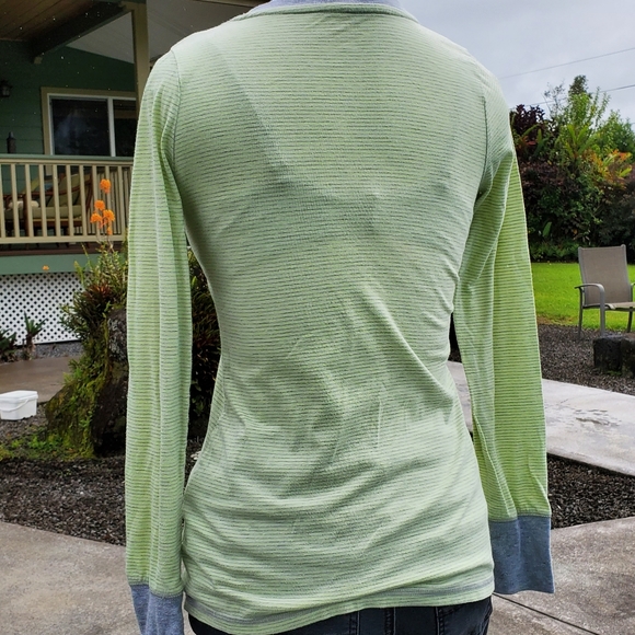 Mossimo striped long sleeve shirt sz M, gray/green - Picture 8 of 16